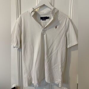 Polo Ralph Lauren White Knit Oxford Polo Shirt M